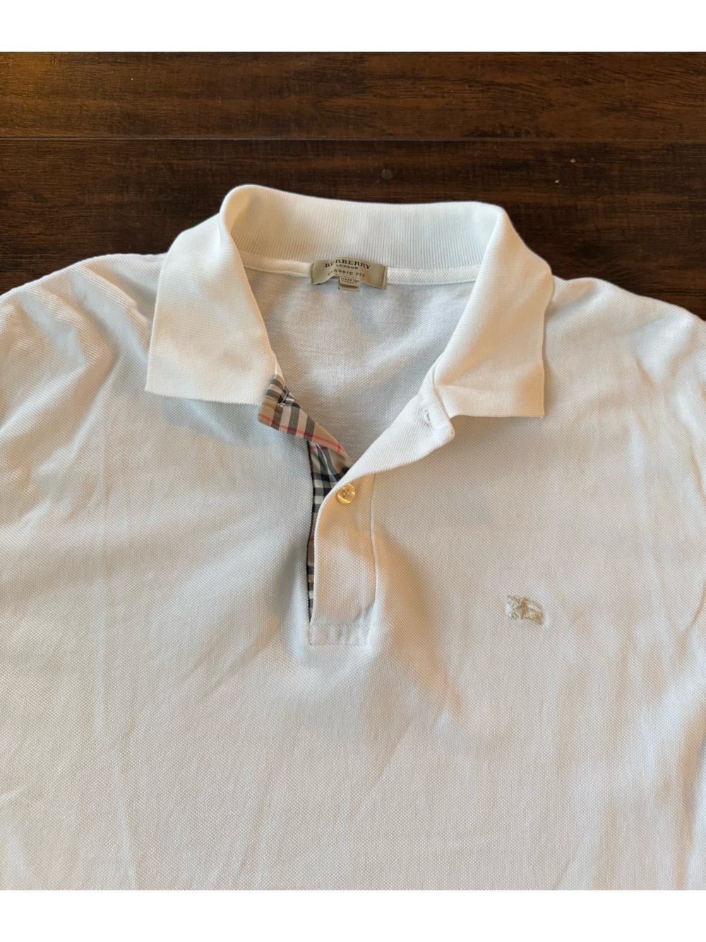 Ivory Burberry men's size XXL polo shirt